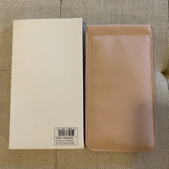 New Chloe Eyewear.Soft Pink Pebble Leather Padded Eye Glass case - Picture 2 of 6